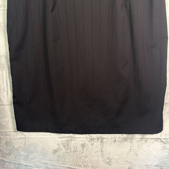 Merino Black Sleeveless Striped Fully Lined Midi Dress Size 22W - Picture 6 of 12